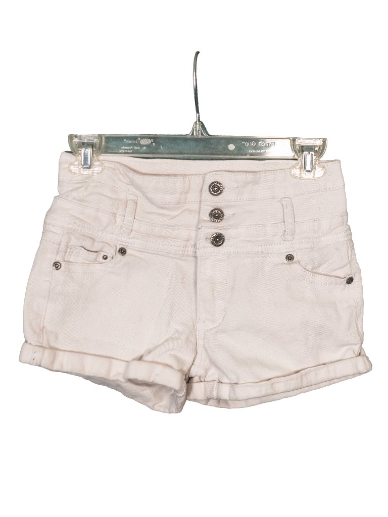 1st Kiss White High Waisted Cuffed Shorts - Size 5